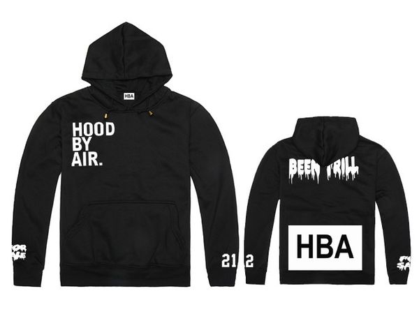 

new hood by air paid in full hoodie hba pif with a hood pullover sweatshirt outerwear hip hop brand desinger hoode, Black