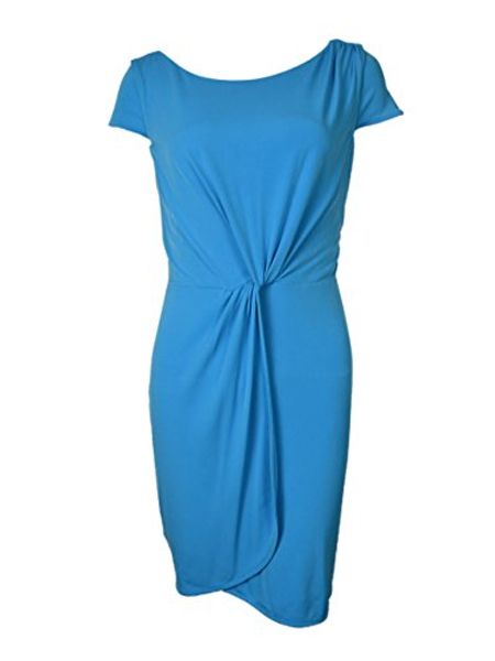 

bar iii deep front-knot women's cap-sleeve wrap dress, Black;gray