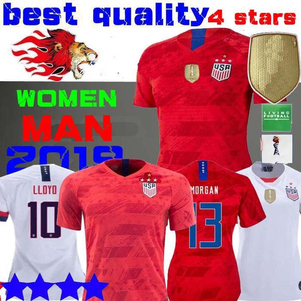 

4 star world cup america girl soccer jersey lavelle shirt champion usa women man lloyd rapinoe krieger football uniform female 19 20, Black;yellow