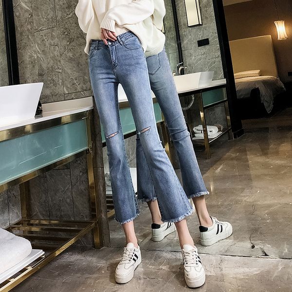 

flare jeans woman ripped high waist clothes 2020 jeans skinny blue vintage fashion streetwear stretch denim harajuku pants