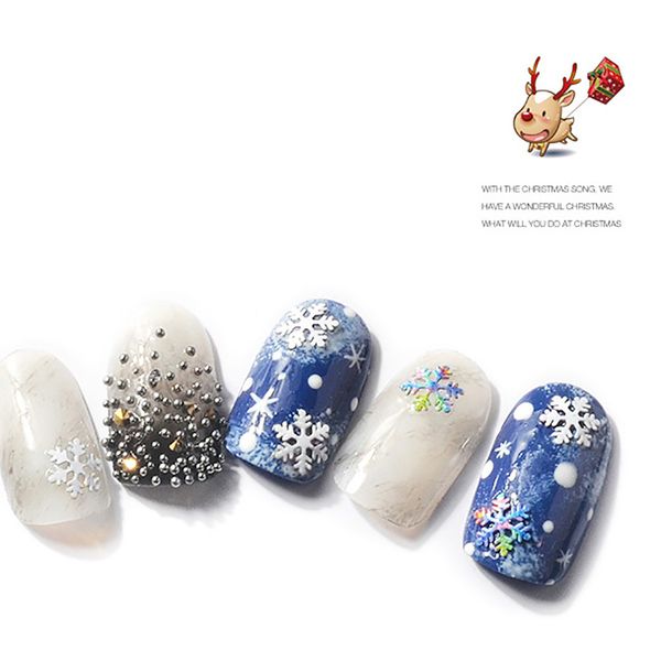 

#501 2018 new fashion snowflake shaped dazzling nail sticker colorful nail art decoration hip, Black