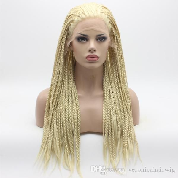Natural Hairline Synthetic Lace Front Wig Braided Wig Long 24inch