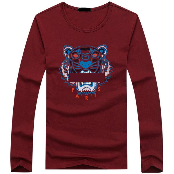 

Whole ale men de igner t hirt men clothing luxury hirt fa hion pari tiger head hirt long leeve crew neck cotton brand hirt for men, White;black