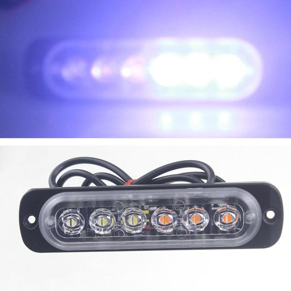 

auto led light amber 6 led car truck emergency beacon warning hazard flash light