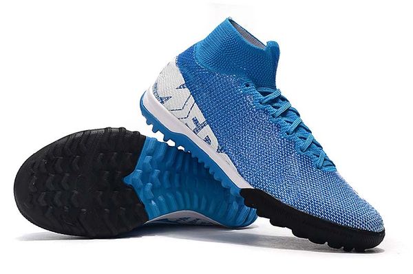

man mercurial superfly vi elite cr7 ic tf indoor soccer cleats neymar designer high help blue trainers football boots sports shoes