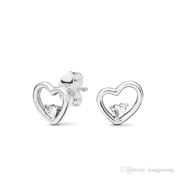 

pe111 pandor earring silver playful heart single 925s pure silver sell fashion atmosphere for lover birthday christmas earings gift, Golden;silver