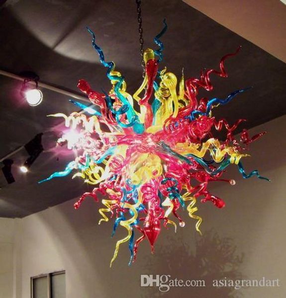 

modern hand blown glass chandelier light colorful glass modern led bulbs chandelier light european crystal chihuly style chandelier
