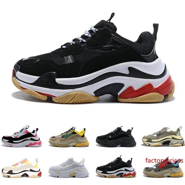 

paris 17fw triple-s walking shoes luxury dad shoes chaussures femme triple s 17fw sneakers for men women vintage old grandpa trainer outdoor