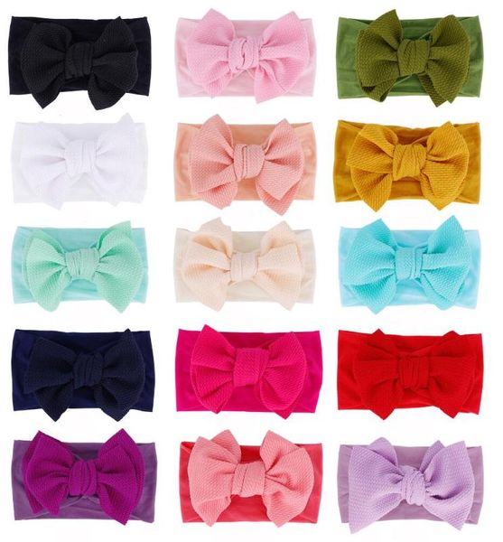 

15 colors 36pcs/lot oversized bows with nylon headband baby knot turban headwraps for baby infantis toddle new fall, Slivery;white