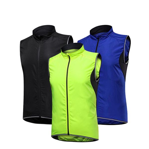 

2019 new mens cycling vest breathable reflective windbreaker sleeveless cycling windproof jersey ropa ciclismo windser, Black