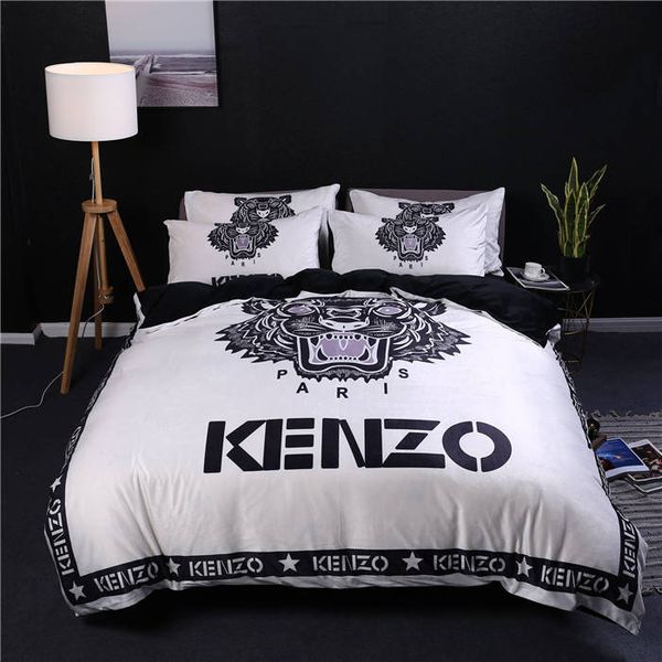 Hotel Cozy Bedding Supplies Tiger Head And Letter Printed Bedding