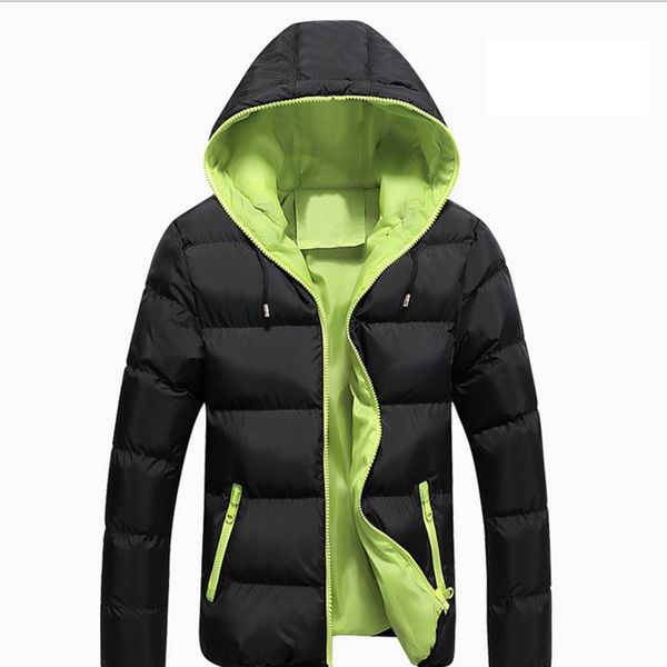 

winter coat thicken warm jacket men hooded down jacket solid black normal length duck down outdoor overcoat big size 3xl 4xl