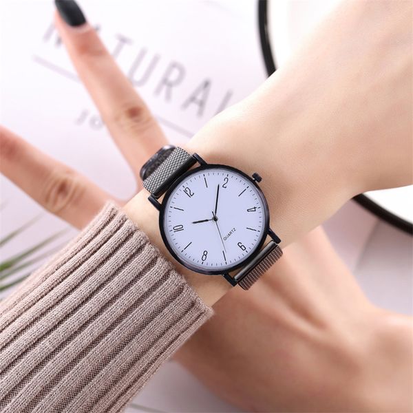 

2019 stainless steel wrist watch women watches simple ladies quartz watch temperament casual female models montre homme, Slivery;brown