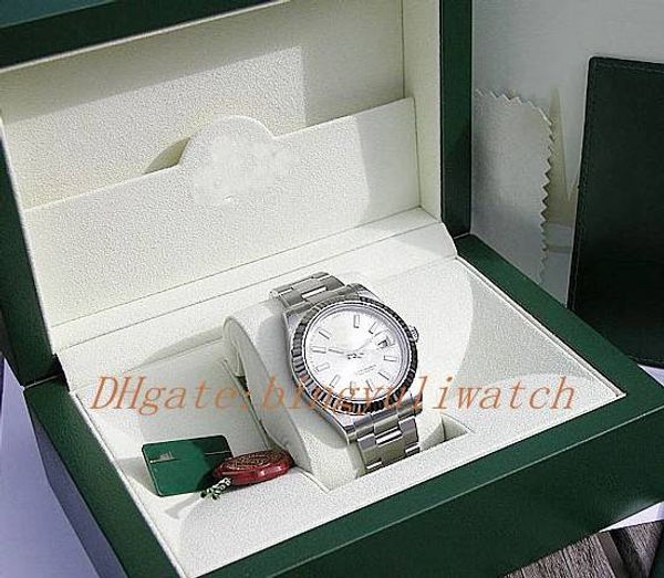 

new factory sales luxury 2813 automatic movement 40mm white gold silver stick datejust ii #116334 with original box diving watch, Slivery;brown