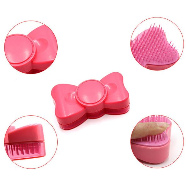 

rakado 1pc bowknot shape long hair comb salon massage hair brush comb set beauty styling care shower massager detangle, Silver