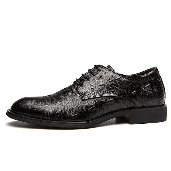 

2020 новый экстра большой европейский и американский внешняя торговля мужские остроконечные кожаные туфли крокодил бизнес платье кожаные туф, Black