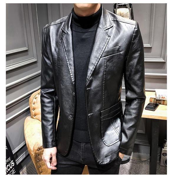 

new arrival mens fashion locomotive slim leather jacket male streetwear mens fashion autumn jackets cool clothing size m-3xl, Black;brown