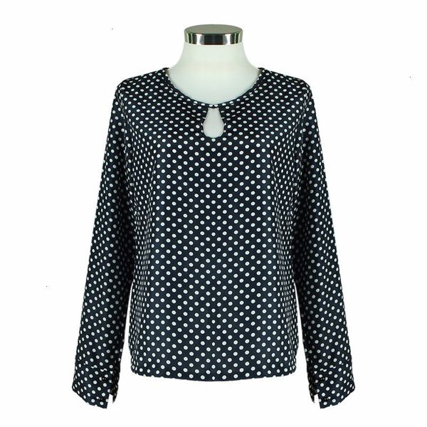 

women blouses women clothing blouse women long sleeve slit open polka dot chiffon hollow plus size blusas mujer dots female shirt, White