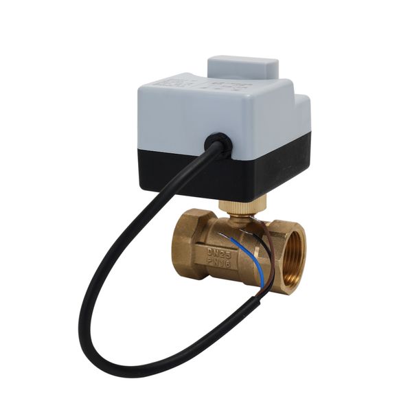 

new ac220v 2-ways 3-wires brass motorized ball valve electric actuato with manual switch energy-saving actuator moto safe stable
