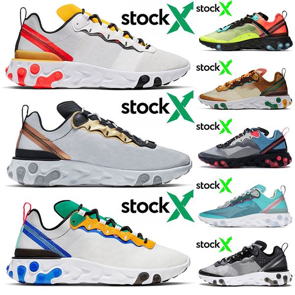

high mens running shoes react element 55 87 undercover sell tour yellow metallic gold green royal tint sport sneakers 36-45, White;red