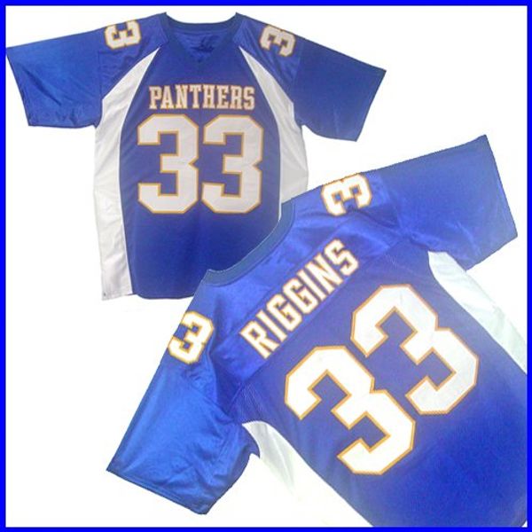 

friday night lights tim riggins #33 dillon high school football jerseys stitched sewn-blue men's jersey ing, Black;blue