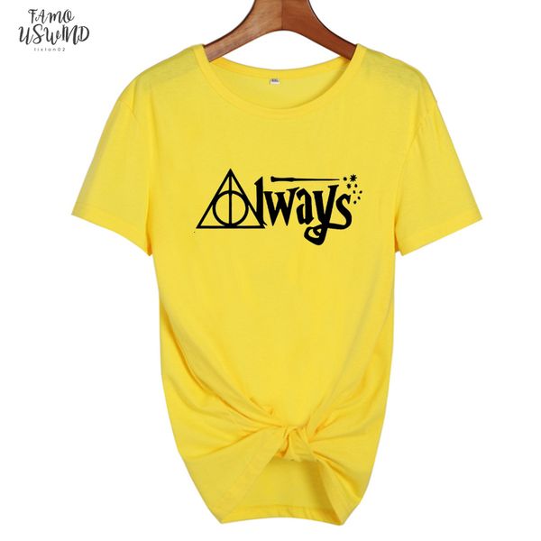 

always crew neck tshirt wizarding funny t shirts fashion harajuku women t shirt graphic tees black white cotton