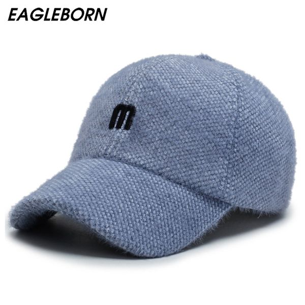 

new women  letter baseball cap winter hairy women luxury snapback hat leisure cap  embroidery hats gorras japan korea caps, Blue;gray