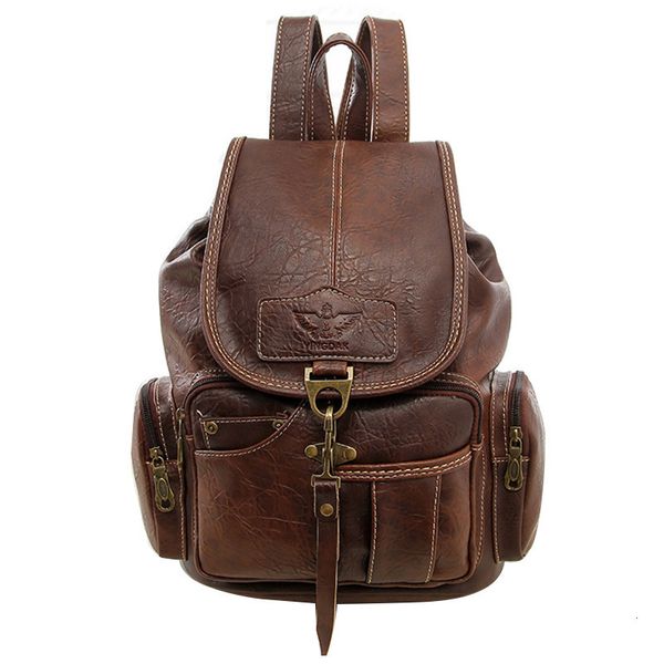 

designer backpack women backpack vintage backpacks for teenage girls fashion travel pack bags pu leather rucksack dark brown