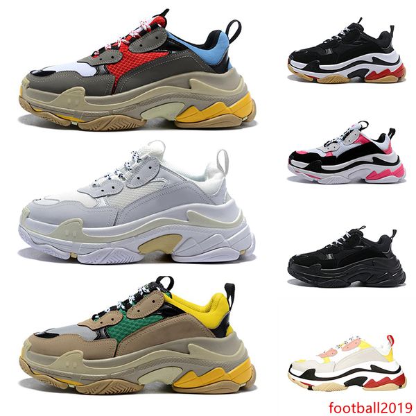 

triple s designer casual shoes paris 17fw low old dad sneaker combination soles boots mens womens fashion high size 36-45
