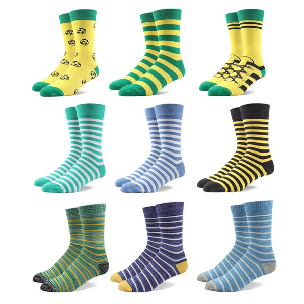 

90% cotton 1 pair men colorful socks argyle polka dot classic combed cotton formal casual socks for home men gift holiday, Black