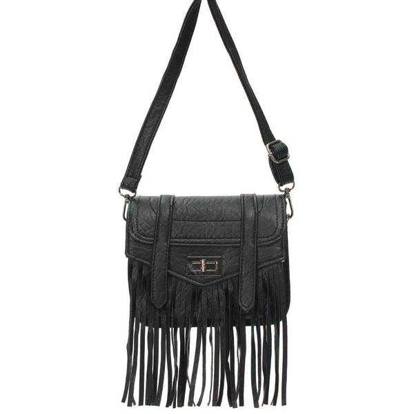 

новый черный vintage кисточкой сумка плеча девушки женщин универсальный посланника crossbody fringe застежка -молния закрылков мода pu кожан