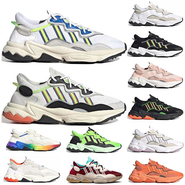 

новое поступление ozweego 3m светоотражающие xeno ozweego мужчины женщины кроссовки неон зеленый солнечный гордость хэллоуин тона ядро черны, Black