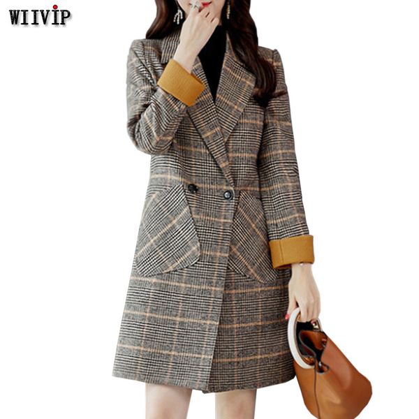 

new elegant slim trench coat fashion casual trench coat for women plaid roupas feminina classic over blend 9174-1, Black