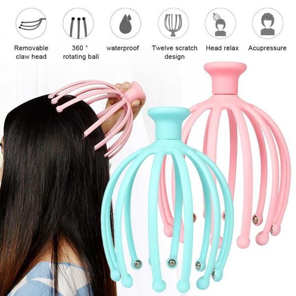 

manual 12- head massager healthy care ocs head scalp neck massage stress release washing hair health care tool