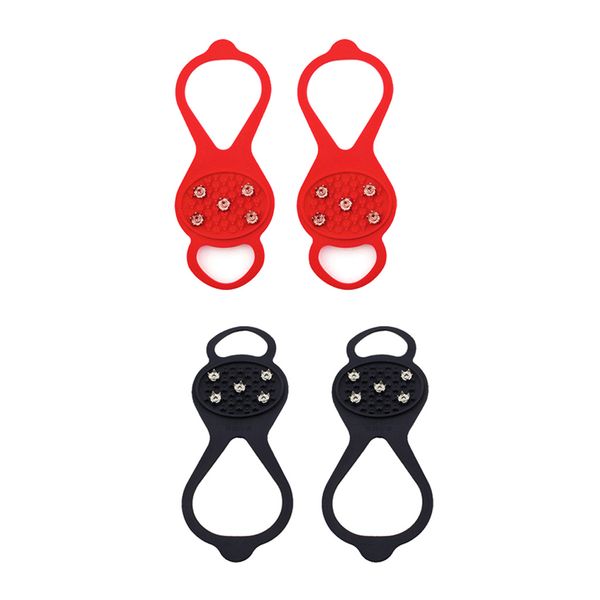 

2шт ледяные захваты кошки тяговые бутсы 5 зубов над обувью для обуви 38-48