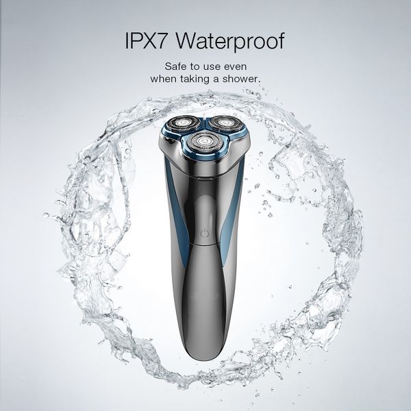 

new electric shaver men washable ipx7 waterproof type-c charging wireless 3d smart control shaving beard machine
