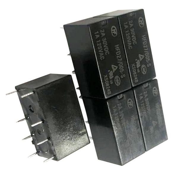 

5 шт dc 5v / 12v / 24v coil dpdt 8 pin pcb электромагнитное реле мощности