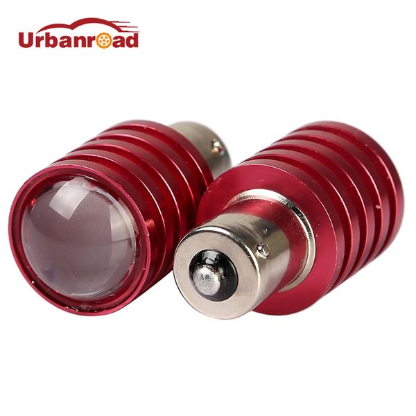 

urbanroad 2pcs 1156 ba15s p21w s25 white blue red 7w led bulb with lens car backup back up reverse brake tail light lamp 12v led