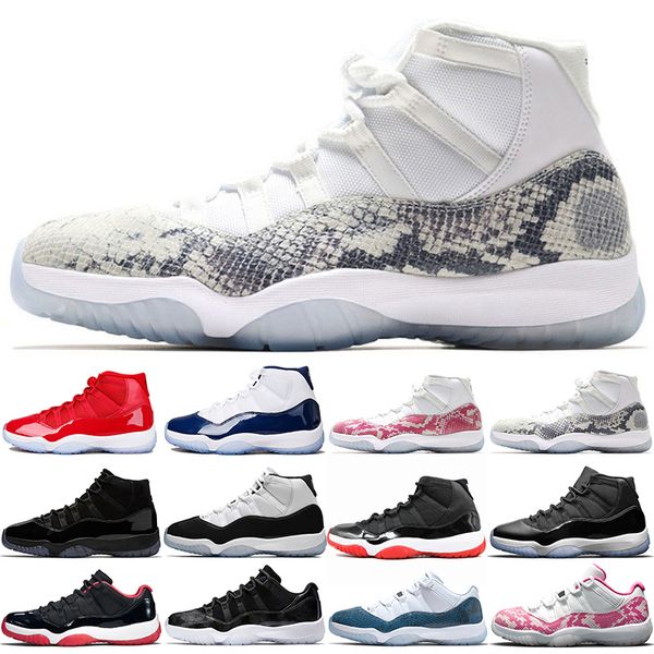 

drake 11 navy pink snakeskin 11s concord 45 men women basketball shoes cap and gown bred platinum tint mens designer sport trainer sneakers, White;red