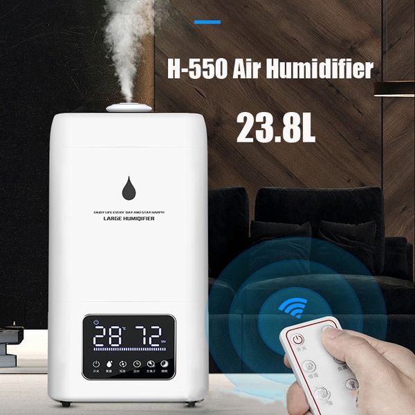 

23.8l air humidifier large capacity high power industry grade humidifier application 150-200m2 timing12h air fog 220v