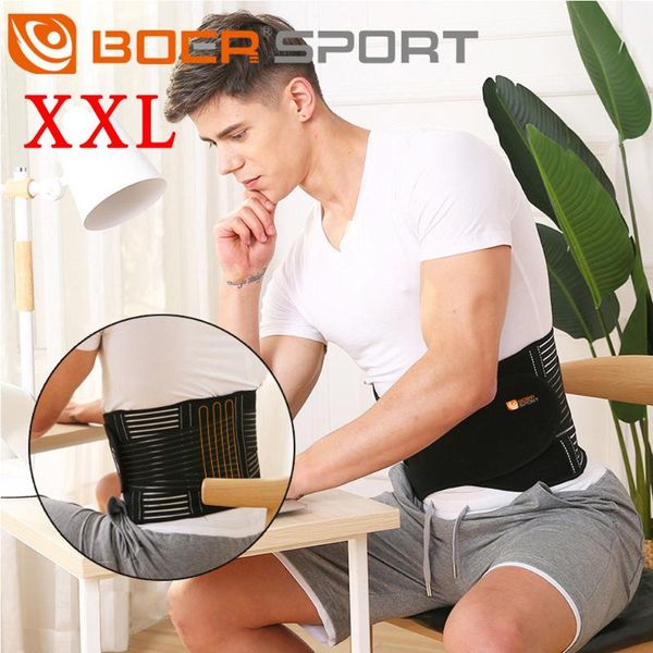 

waist support band adjustable lumbar lower back brace pain relief belt, Black;gray