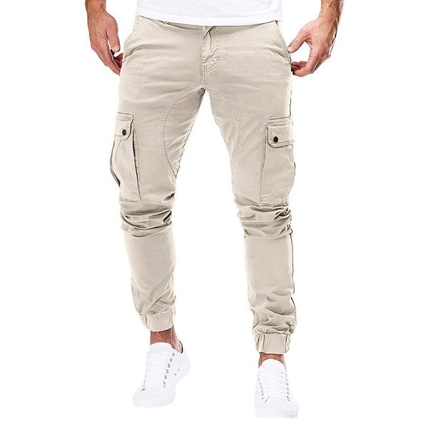 

men pure pocket overalls pocket sport work casual trouser cargo pants sports trousers male streetwear pantalones hombre joggers, Black