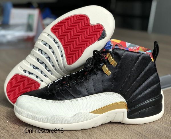 

2020 новый релиз 12 китайских нового года дизайнер баскетбол обувь xii cny черного истинный красный парус metallic gold luxury тапок с ориги