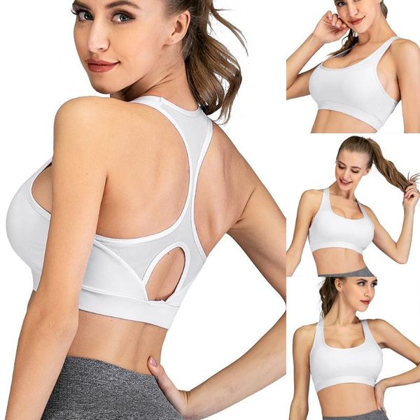 

sports bra women's padded sports bra cross back high impact workout running yoga women gym running jogging yoga fitness, White;red