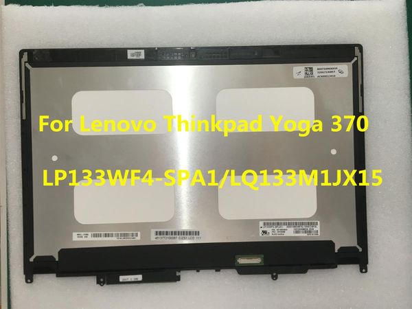 

13.3" touch screen digitizer fhd lcd assembly+frame lp133wf4-spa1/lq133m1jx15 for lenovo thinkpad yoga 370 20jh 20jj 01hy320