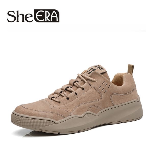 

she era men's shoes 2019 summer new fashion comfortable low to help leather shoes tooling wild casual trend men's boots, Black