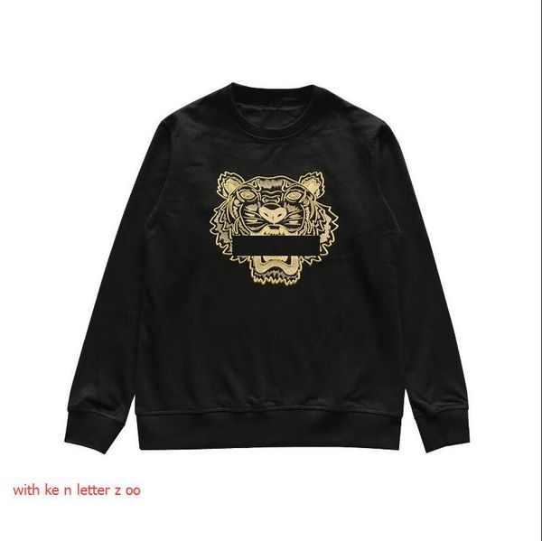 

new mens designer hoodie sweatshirt streetwear tiger embroidery brand hoodie men women terry tiger patterns sweatshirt, Black