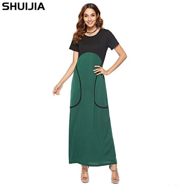 

womens designer arab stitching dressh, Black;gray