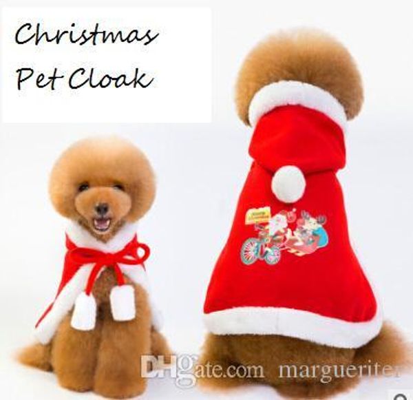 

рождество pet собака красный плащ с капюшоном мода собака щенок шаль костюмы с шапкой зима теплая собака кошка пальто