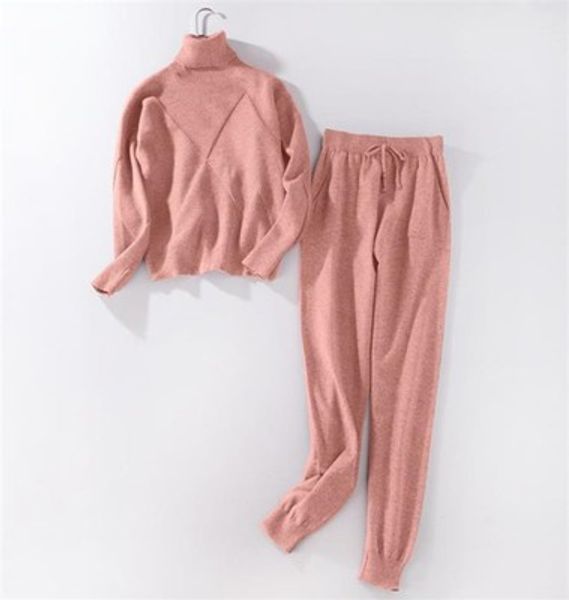 

womens designer brand 2 pieces set luxury turtle neck casual outfit fashion spring new arrive sweatshirt 2020 sale, White